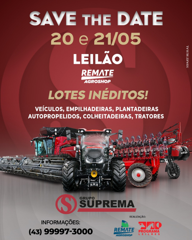 Leilão Maquinários Suprema 1ª Etapa