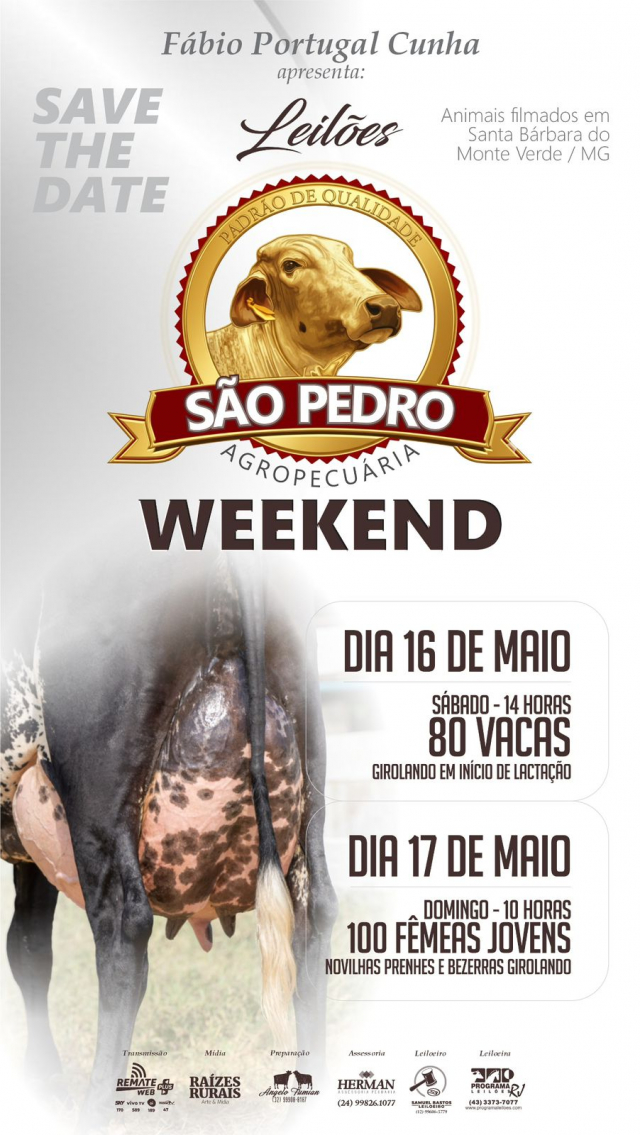 Leilão Virtual São Pedro Agrop. Weekend - Vacas em Lactação