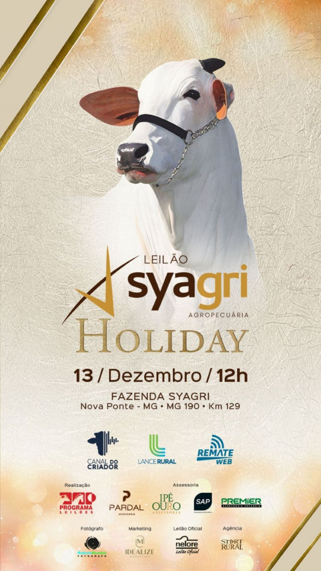 Leilão Syagri Agropecuária - Holiday