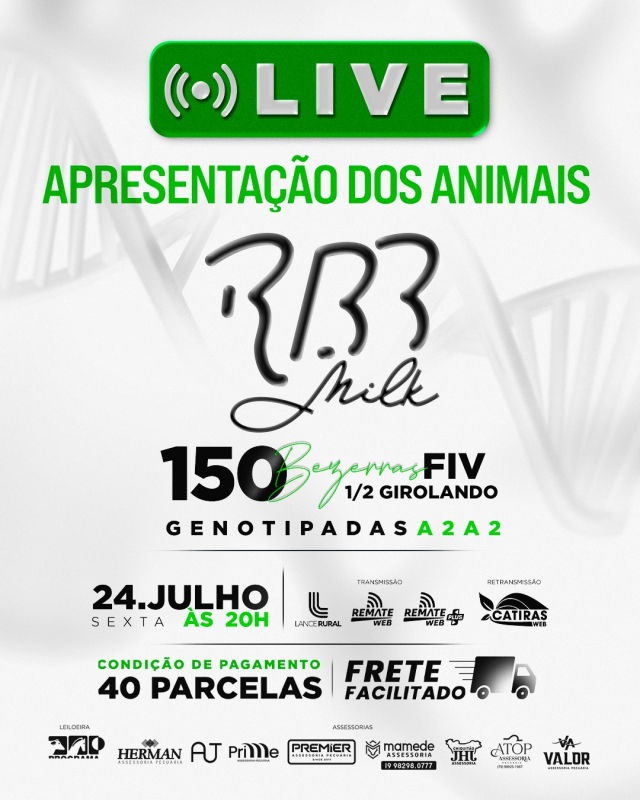 Live RBB Milk - Apresentação dos Animais
