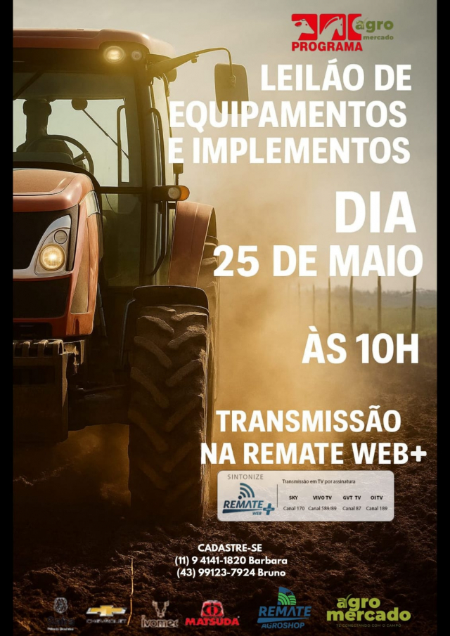 Leilão Virtual de Equipamentos e Implementos - Agromercado
