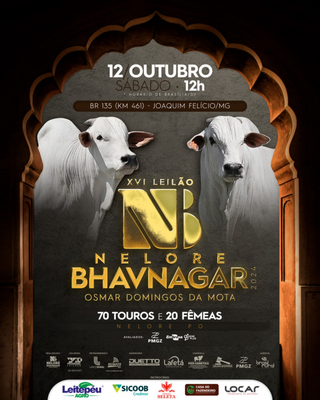 Leilão Nelore Bhavnagar - Touros e Fêmeas