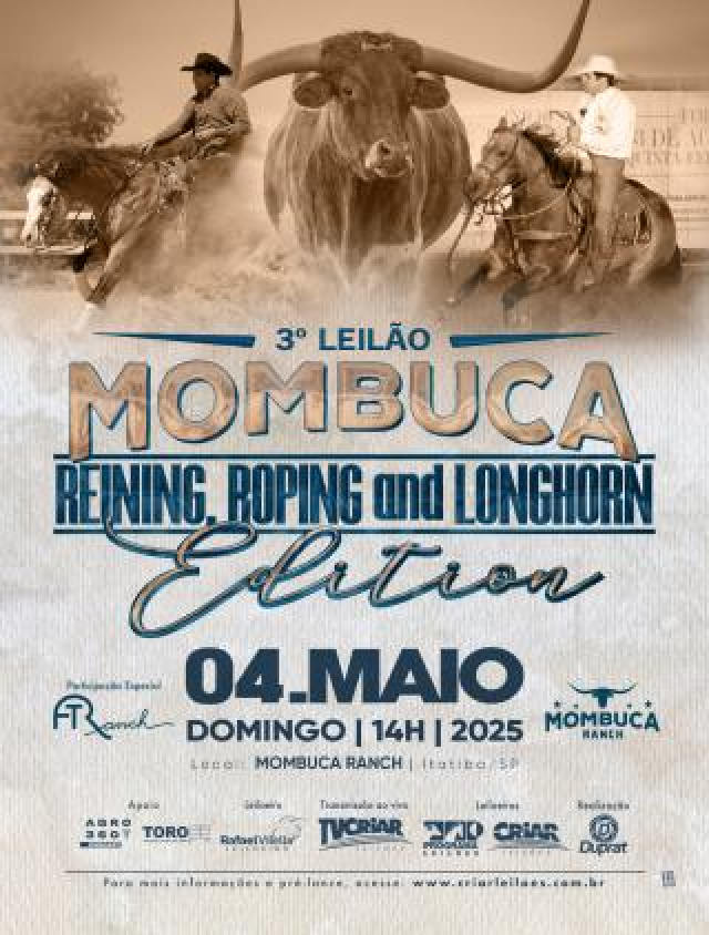 3º Leilão Mombuca Reining Roping Edition