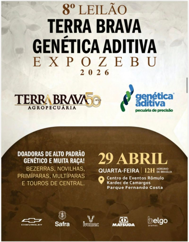 8º Leilão Terra Brava e Genética Aditiva - Expozebu 2026