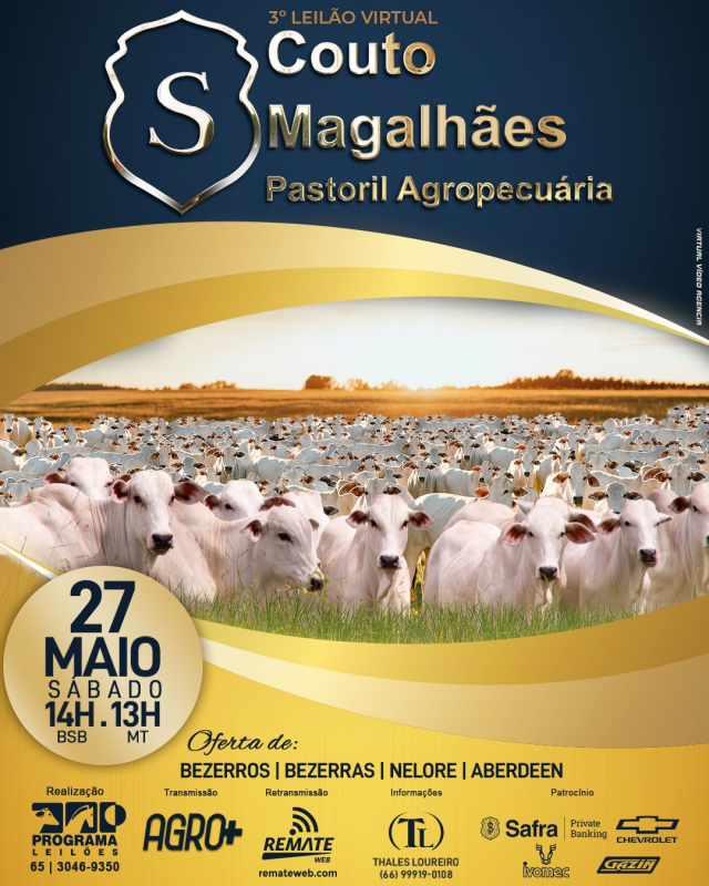 3° Leilão Virtual Couto Magalhães Pastoril Agropecuária