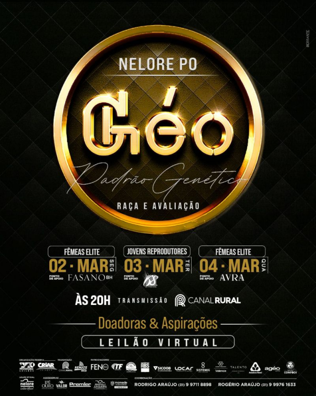 Leilão Virtual Nelore PO Géo Padrão Genético - Fêmeas Elite.