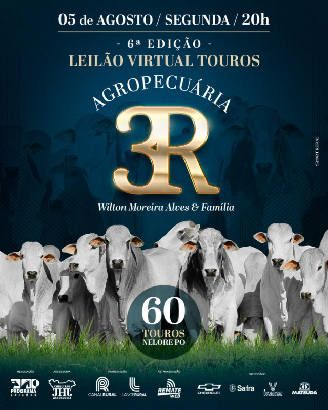 6ª Edição - Leilão Virtual Touros Agropecuária 3R