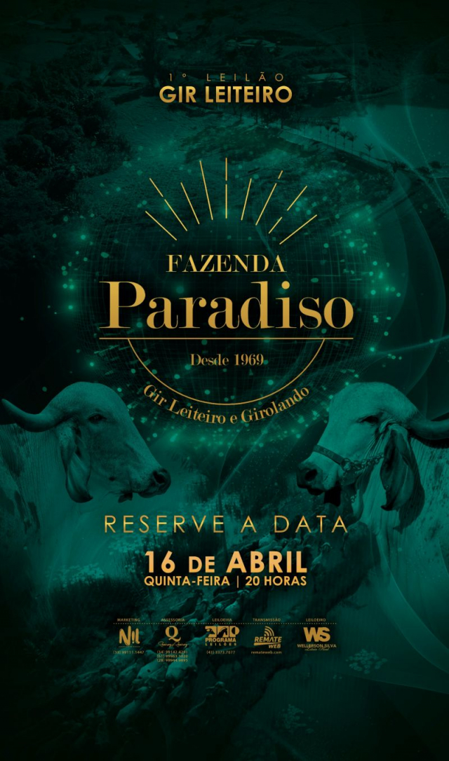 Leilão Virtual Fazenda Paradiso Gir Leiteiro e Girolando