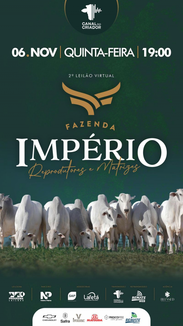 2º Leilão Virtual de Reprodutores e Matrizes Fazenda Império