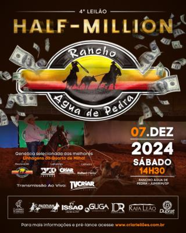 4° Leilão Virtual Half Million - Rancho Água da Pedra