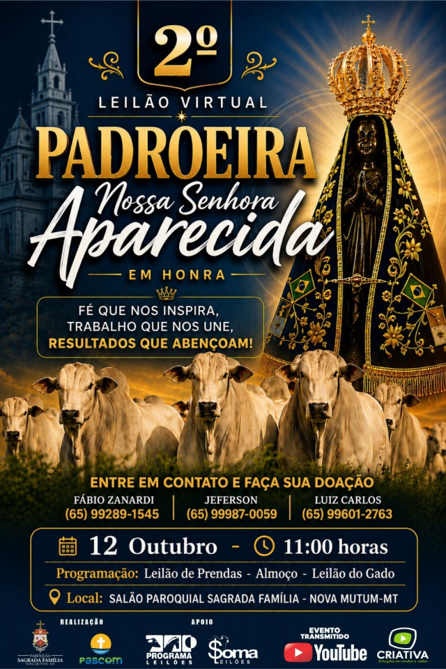 2° Leilão Virtual Padroeira Nossa Senhora Aparecida