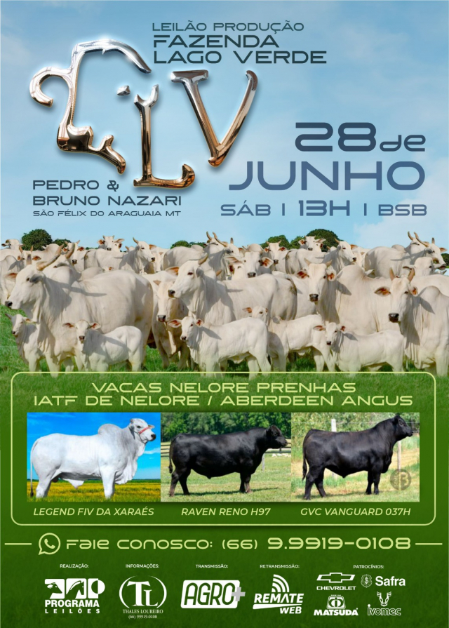 Leilão Virtual Produção Fazenda Lago Verde