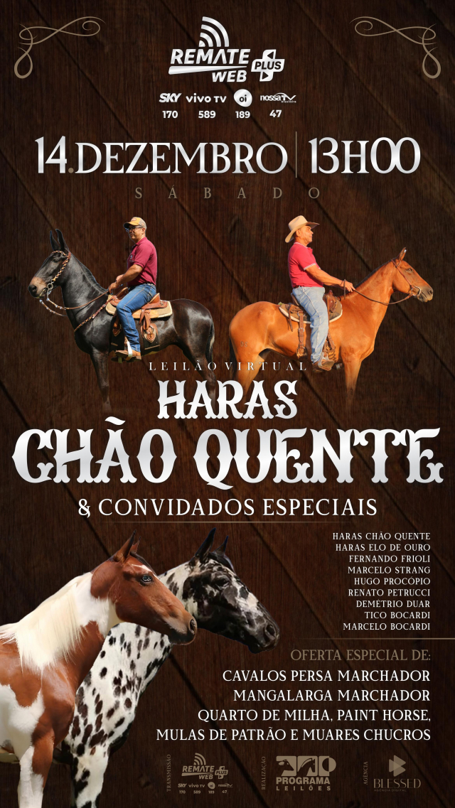 Leilão Virtual Fazenda e Haras Chão Quente & Convidados