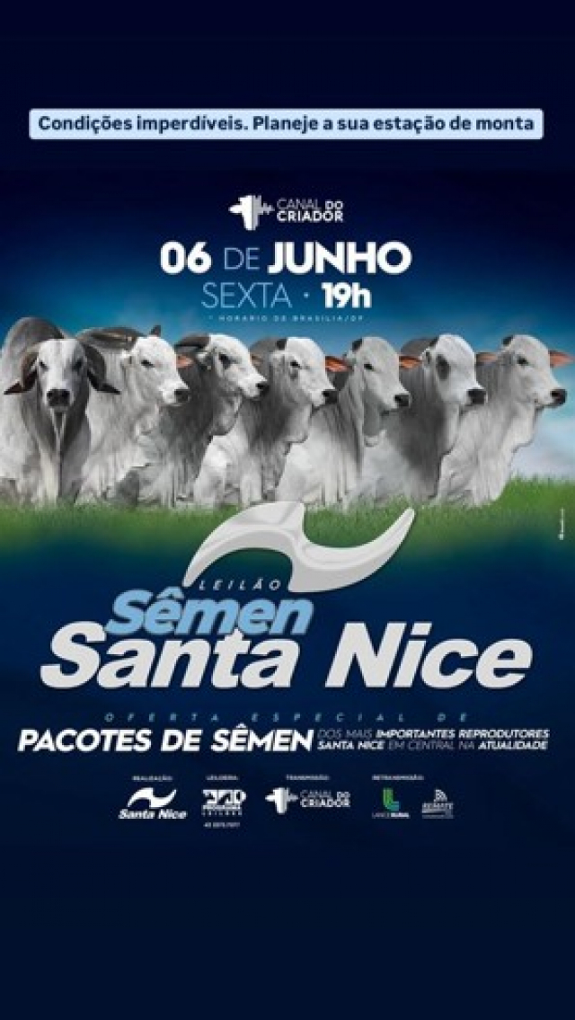 Leilão Virtual Sêmen Santa Nice