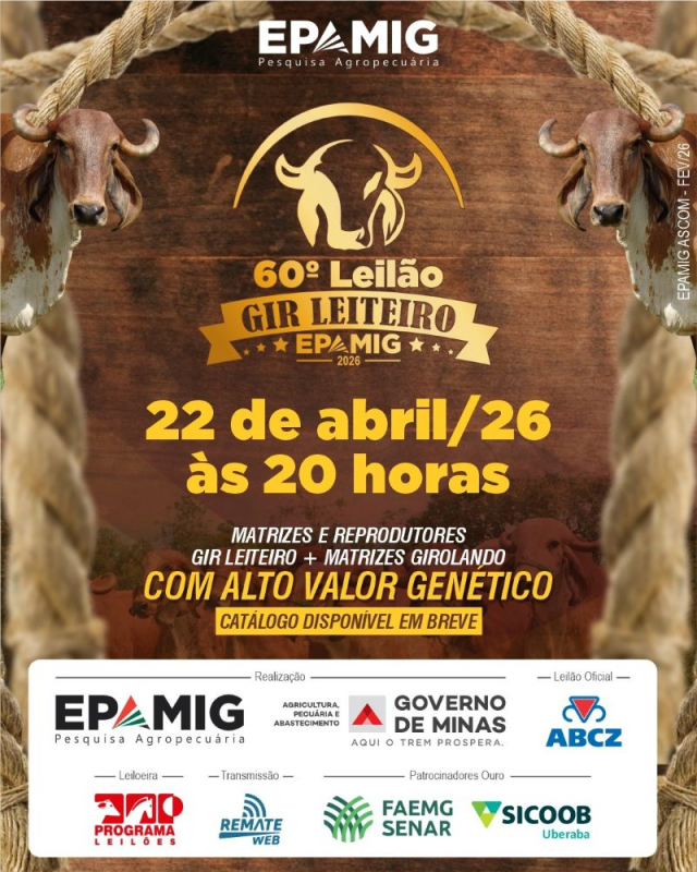 60º Leilão Gir Leiteiro Epamig 2026