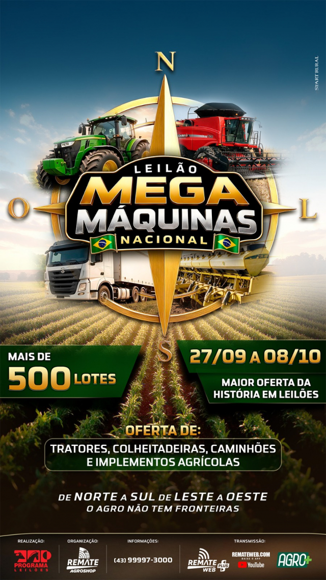 1º Mega Remate Nacional Máquinas e Implementos - 6ª Etapa