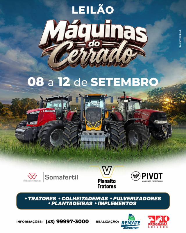 Leilão Máquinas do Cerrado 2ª Etapa - Planalto Tratores