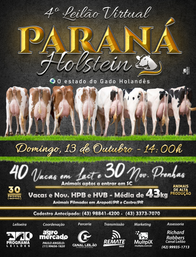 4° Leilão Virtual Paraná Holstein