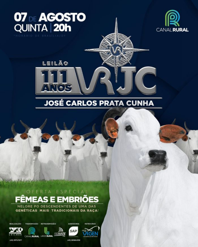 Leilão Virtual 111 Anos VRJC - Fêmeas e Embriões