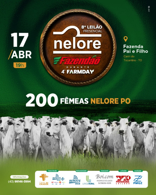 8º Leilão Presencial Nelore Fazendão em Casa - Fêmeas