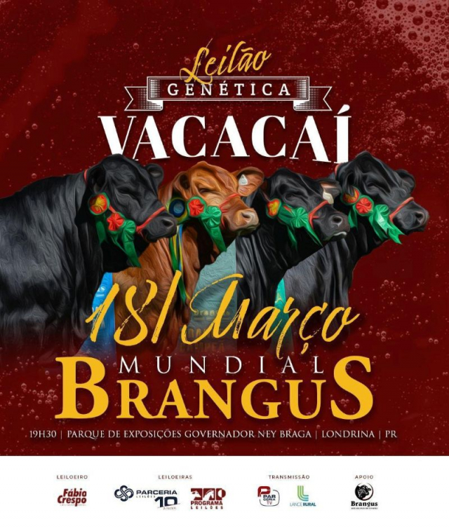 Leilão Genética Vacacaí Mundial Brangus