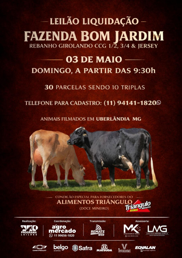 Leilão Liquidação Fazenda Bom Jardim