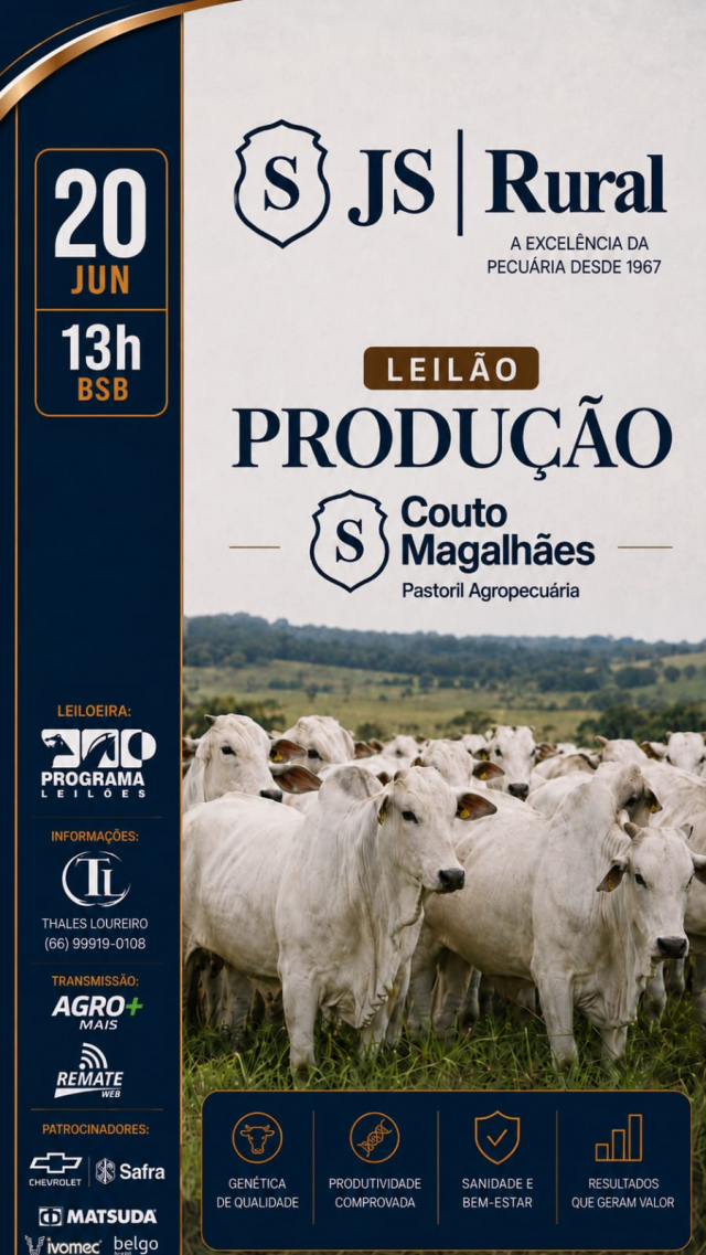 Leilão Produção - Couto Magalhães Pastoril Agropecuária