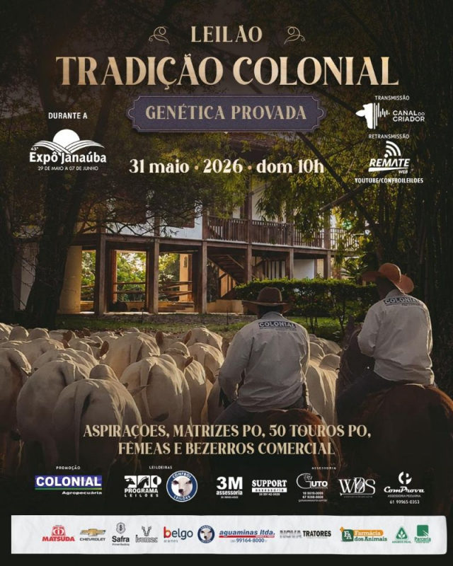 Leilão Virtual Tradição Colonial - Genética Provada