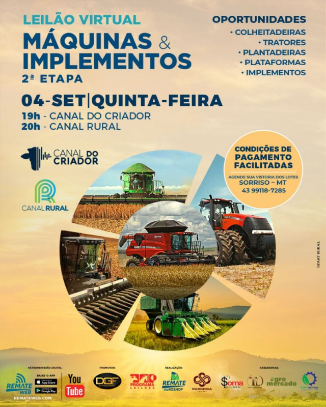 Leilão Virtual Máquinas & Implementos DGF - 2ª etapa