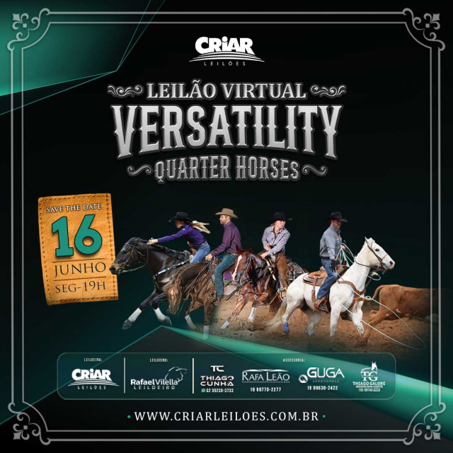 Leilão Virtual Versatility Quarter Horses