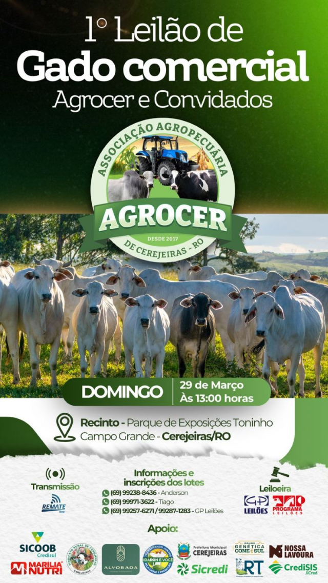 1º Leilão de Gado Comercial Agrocer e Convidados