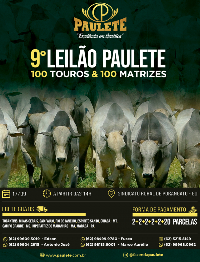 9° Leilão Paulete - Touros e Matrizes
