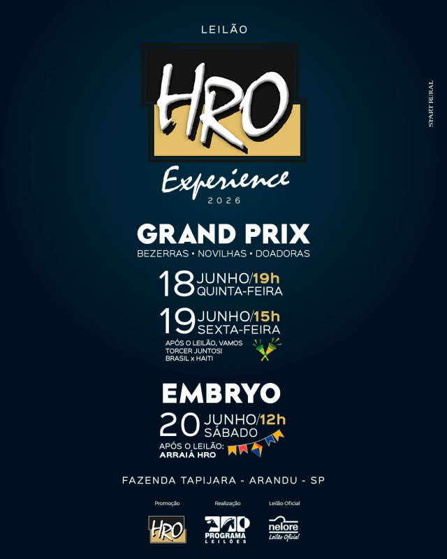 Leilão HRO Experience 2026 - Grand Prix.